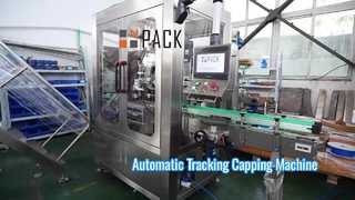 Automatic Servo Motor Jar Bottles Jerry Can Tracking Capping Machine With Cap Elevator