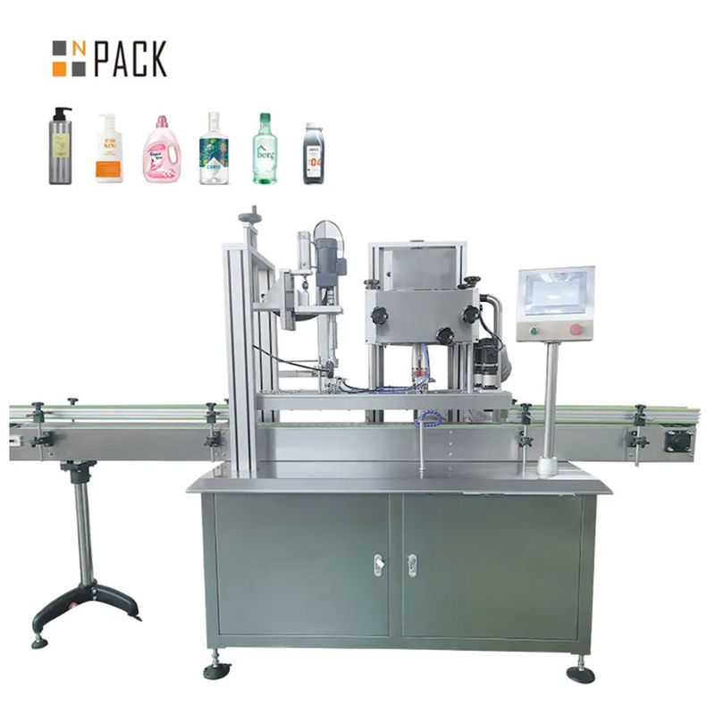 4 Wheel Filling Plastic Bottle Linear Screw Capping Machine