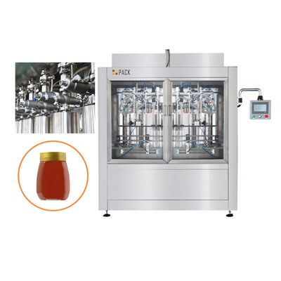 Automatic Piston Pump Honey Filling Capping Labeling Machine For Glass Jars