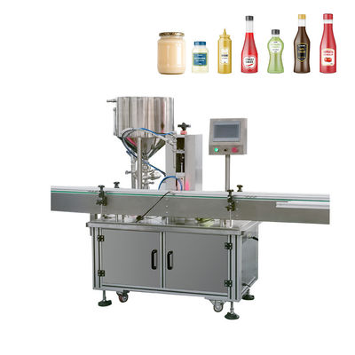 Automatic Single Nozzle Lobe Pump Mixing And Heating Jar Cream Cheese Filler Machine With Hopper