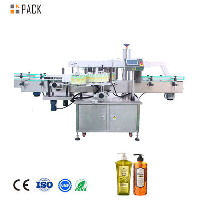 Automatic Two Sides Shampoo Square Bottle Labelling Machine With PLC Control