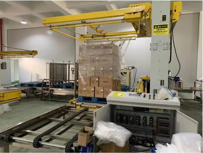 Fully Automatic Inline Pallet Wrap Stretch Wrapping Machine